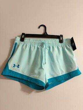 Under Armour Women's Mint and Teal Two-Tone Athletic Shorts
